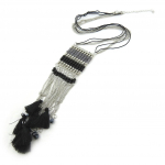 Les Tr&eacute;sors De Lily [N0713] - Collier Cr&eacute;ateur 'Altai' noir gris argent&eacute; must