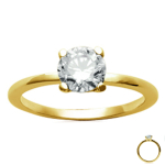 Solitaire Plaqu&eacute; Or 'Unique' blanc dor&eacute; - &Oslash; 6 mm 54 kuld