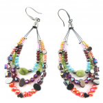 Les Tr&eacute;sors De Lily [P8418] - Boucles Cr&eacute;ateur 'Acapulco' multicolore - 60x30 mm oranž
