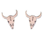 Les Tr&eacute;sors De Lily [Q5083] - Disaink&otilde;rvar&otilde;ngad Terasest 'Boho' roosa kuld (piisoni pealuu) - 12x10 mm Heleroosa