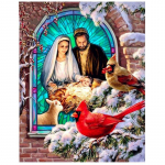 T&auml;is&uuml;mmargune teemanttikandid Religioosne Jeesuse beebi, isetehtud teemantmaaling ristpistes 20X30CM