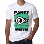 Meeste Vintage T-s&auml;rk Graafiline T-s&auml;rk Party Monster Valge XS valge