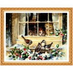 N&auml;put&ouml;&ouml; Teemantmaal Loomade Dekoormaal Teemanttikandid  Kassid ja linnud 20X30CM