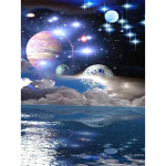 Teemantidega maal T&auml;he maastik Teemantmaal 5D komplekt Teemantikandiga pilt Rhinestone 20X30CM