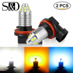 2tk H8 H11 LED auto udutulede pirnid 9005 HB3 9006 HB4 led-lamp Auto p&auml;evas&otilde;idul Super Bright 2600LM 6000K valge sinine kollane 12V 9005 HB3 valge
