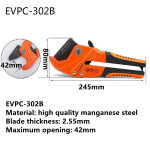 PVC torul&otilde;ikur 36mm 42mm 63mm alumiiniumsulamist kerega p&otilde;rkk&auml;&auml;rid k&auml;&auml;rid torul&otilde;ikur PVC/PU/PP/PE vooliku l&otilde;ikamise k&auml;sit&ouml;&ouml;riistad 302B