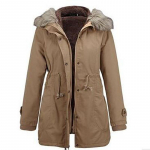 Talvine naiste mantel kapuutsiga karusnahast krae Hoiab soojas pikk mantel M must