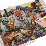 5D DIY Teemantmaal Rebane t&auml;isruudukujuline &uuml;mmargune teemanttikandid Loomade m&uuml;&uuml;k Leopard Kodukaunistus Full Round 20X30CM