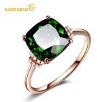 SACE GEMS Klassikaline vasesulamist tsirkoonist s&otilde;rmus naiste ehted 18K pulmalubaduse peokink avatud 6