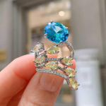 SACE GEMS Classic Trend Vasesulamist V&auml;rv 10*12MM Tsirkoon Taevasinine S&otilde;rmus Naiste Ehted Pulmalubadus Peokink sinine