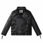 Lasteriided T&uuml;drukute ja poiste nahkjakk Kevads&uuml;gisene krae Pujope 90 must