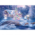 5D DIY Talvine maastik Teemantmaal T&auml;isteemanttikandid Rhinestone Mosaiic Pilt Ristpiste komplekt M&ouml;&ouml;bli kaunistus Full Round 20x30CM