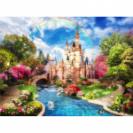 Teemantmaaling Muinasjutt Vikerkaare loss Teemanttikandid T&auml;is&uuml;mmargune mosaiik maastik Ristpistes Kodukaunistus Full Round 20x30CM