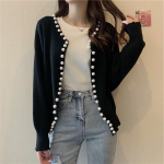 Korea versioon kampsunist Fashion Trend Pearl lahtine sviiter naistele uus s&uuml;gisene ja talvine pikkade varrukatega &uuml;hev&auml;rviline kardigan One Size must