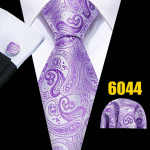 Business Casual Meeste lillad lipsud triibuline/pleed/paisley/lilleline kaelaside Tasku kandiline mansetin&ouml;&ouml;pide komplekt N-6044