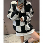 Ruuduline s&uuml;gisene uus kootud kampsun naiste Harajuku soe korea moe pullover avar laisk oaf naiste v&auml;limine džemper One size must