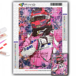 5D DIY teemantmaal Ristpistega F1 v&otilde;idus&otilde;idu juht Teemanttikandid Mosaiik Seinakunst Kodukaunistus Full Round 20X30CM