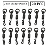 20tk Quick Change Flexi Ring P&ouml;&ouml;rlevad r&otilde;nga konksuga Suurus 8 Karpkalap&uuml;&uuml;gi tarvikud QC Kwik Swivels Chod Ronnie Rig Matt Must