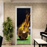 Jalgpall m&auml;nguv&auml;ljakul Uksekleebised Retro dekoratiivne kleebis Isekleepuv veekindel tapeet Seinakujundus 77X200xm