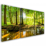 Kolmeosaline pildil&otilde;uenditr&uuml;kk Forest Lake Nature 60x40 roheline