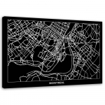 L&otilde;uendiprint Montreali linnakaart 60x40 valge/must