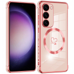 Samsung Galaxy S25 S24 Ultra S23 S22 jaoks juhtmevaba laadimine p&otilde;rutuskindel armastuse s&uuml;damega plaadistus magnetiline &uuml;mbris Samsung S23 must