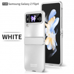 Samsung Galaxy Z Flip 4 3 5g &uuml;mbrise jaoks &uuml;li&otilde;huke nahas&otilde;bralik galvaniseeritud matt kokkupandav hinge p&otilde;rutuskindel kaitsekate for Galaxy Z Flip 3 h&otilde;bedane valge v&auml;rv