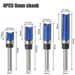Ruuteri otsikud 4tk/komplekt 6,35mm vars 6mm akr&uuml;&uuml;lsinine 6mm Shank