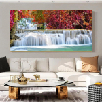 Maastik Roheline mets juga Luik L&otilde;uend Maalimine Plakatid ja tr&uuml;kised Seinakunst Pildid Elutuba Kodukaunistus Ilma raamita 20cm&times;40cm NoFrame