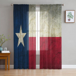 Pentagrammi palmilehtedest Puerto Rico lipp &scaron;ifoonist l&auml;bipaistvad kardinad elutoa kaunistamiseks, akende jaoks, t&uuml;llkardin 1 PCS W100XH250cm