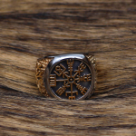 Viking Ring Compass kullast roostevabast terasest elupuu meeste ja naiste ehted 12Number kuld