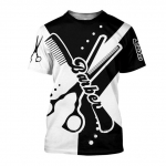 Juuksuri vormiriietus Mood K&auml;&auml;rid Tr&uuml;kkimine Meeste T-s&auml;rk Hip Hop Harajuku Suur l&uuml;hikeste varrukatega Suvine Trend Crew Kaelusega T-s&auml;rgid Topid XL