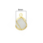 Ripatsid Opaalhelmed Vasest galvaniseeritud 14K kullast 2tk/kott 8mm*2pcs