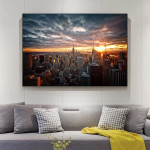 New Yorgi p&auml;ikeseloojanguvaate l&otilde;uendimaalid seinal Kunst plakatid ja tr&uuml;kised Cuadros Skline of Manhattan Wall Pictures Avaleht 20*40cm