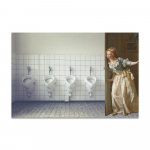 T&uuml;druk, kes on uudishimulik meeste tualettruumi plakatite prindib l&otilde;uendisein, naljakas kuulus maal, seinakunsti pilt tualettruumi vannitoa sisekujunduseks 21x30 No Frame