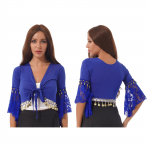 Naiste k&otilde;hutantsukost&uuml;&uuml;m, pits, lapiline varrukas. L kuninglik sinine v&auml;rv