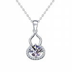 925 Sterling Silver Calabash Ripats Kaelakee Naise Ins Temperament Mosan Teemant rangluu kaelakee Ehted