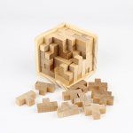 Originaalne 3D puidust peamurdmism&auml;ng Sharp Brain Zone'ilt, Genius Skills Builder T-kujulised t&uuml;kid, hariv m&auml;nguasi lastele ja t&auml;iskasvanutele, lauam&auml;nguasjad kingituseks T-shaped,7.2x7.2x7.2cm