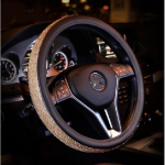 Diamond Crystal auto roolikatted kivist nahast auto rooliratta kate auto salongi tarvikud t&uuml;drukutele must