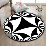 Must-valge &uuml;mmargune vaip geomeetria mustriga vaip &uuml;mmargune vaip Populaarne vaip Elutoa sisekujundus Lastetoa vaibad elutuppa Diameter 60cm