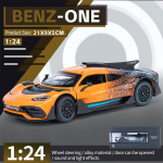 1/24 Scale Benz ONE Sports Diecast automudeli m&auml;nguasi, tagasit&otilde;mmatav m&auml;nguasi koos heli ja valgusega lastele V&auml;ikelastele poistele T&uuml;drukutele m&otilde;eldud kingituste kollektsioon 1/24-21x9x5cm oranž