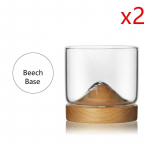 2 tk M&auml;gi viskiklaasi puidust alusega Jaapani vintage klaasn&otilde;u Veiniklaas Puidust alustass XO viskiklaas Dropshipping 2 Pcs Beech Holder 120ml