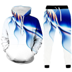 Mens Fashion Cool Lightning Print 3D dressid Crewneck Sweatsh M gray