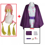 Kanroji Mitsuri Cosplay kost&uuml;&uuml;m Anime Demon Slayers Kimono komplektid &Uuml;likond Kimetsu No Yaiba Halloween J&otilde;ulupeo Riided L-(Suit+Wig)