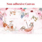 Fototapeet 3D K&auml;sitsi maalitud Unen&auml;gu Pilv Multifilm J&auml;nes Roosa Lill Lastetuba Magamistoa seinamaal Loov Papel De Parede 3D Seinakate 300cm (W) x 200cm (H)