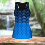 3D-sinine Y-t&auml;heprindiga naiste treening jooga j&otilde;usaali tr&uuml;kitud suves&auml;rgid, suures suuruses vestid XS sinine