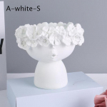 Vaiguvaas Kodukaunistused Planter Potipea Skulptuur Hoiukarp Pliiatsihoidja Loominguline kodukaunistus Aksessuaarid Kunstkaunistused 13*15*7.5cm valge