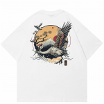 T&auml;navar&otilde;ivad Jaapani Crane Sun Graphic Unisex T-s&auml;rk M valge