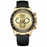 Luksuslikud 100M veekindlad k&auml;ekellad Safiirklaasist helendav automaatne n&auml;dalakell Meeste kummist mehaanilisest terasest k&auml;ekell