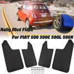 Racing Mud Flaps For Fiat 500 500C 500L 500X abarth Hatch/Hatchback Red / Black Mudflaps Splash Guards Mudguards Fender gray